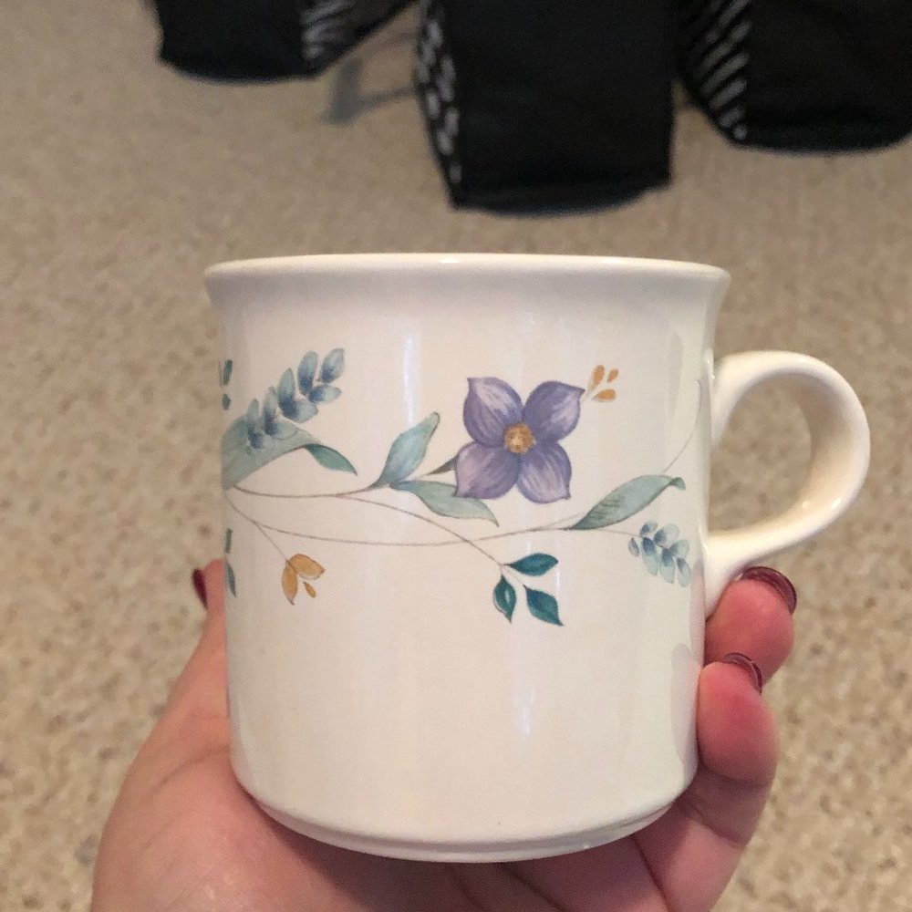 COPY - 4 Pfaltzgraff April pattern cups